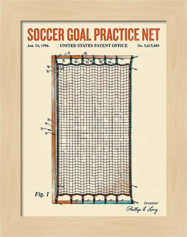 Soccer Goal Practice Net Retro Patent Us5615889