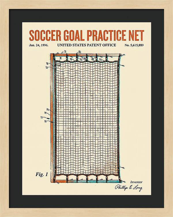 Soccer Goal Practice Net Retro Patent Us5615889
