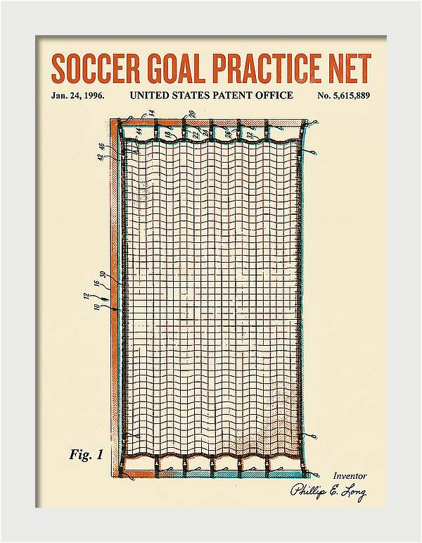 Soccer Goal Practice Net Retro Patent Us5615889