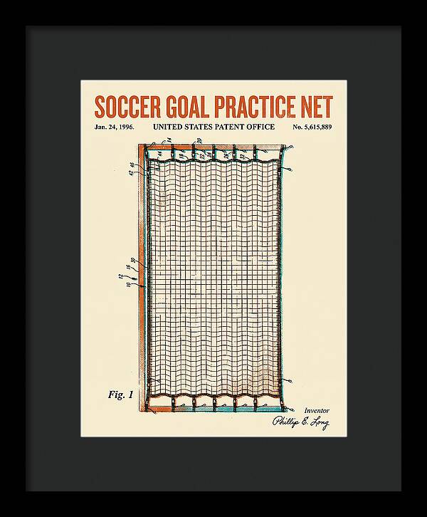 Soccer Goal Practice Net Retro Patent Us5615889
