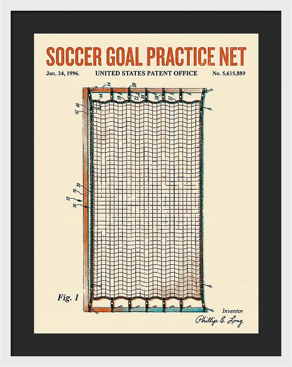 Soccer Goal Practice Net Retro Patent Us5615889