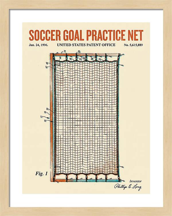 Soccer Goal Practice Net Retro Patent Us5615889