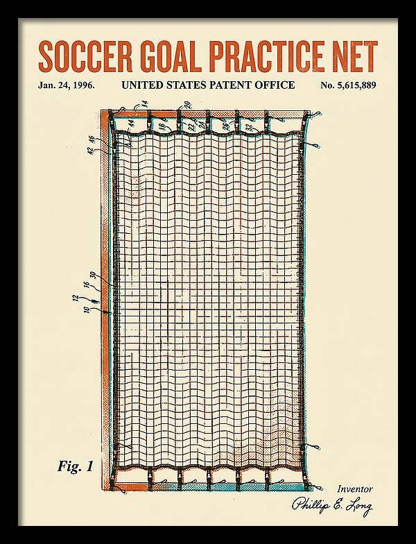 Soccer Goal Practice Net Retro Patent Us5615889