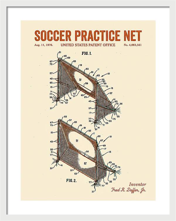 Soccer Practice Net Retro Patent Us4083561