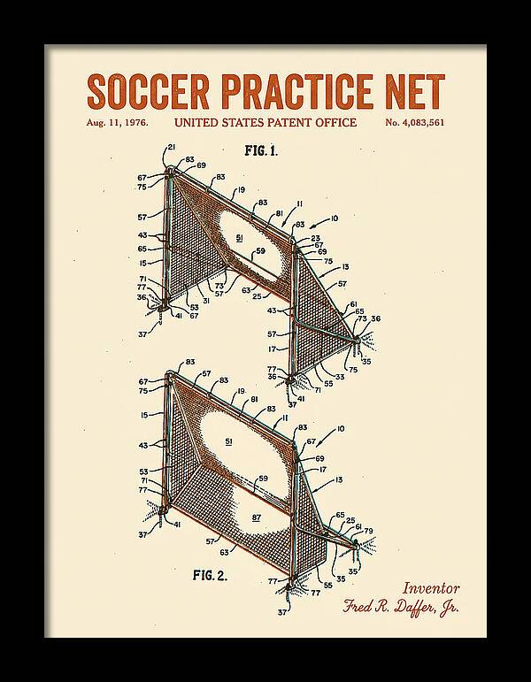Soccer Practice Net Retro Patent Us4083561