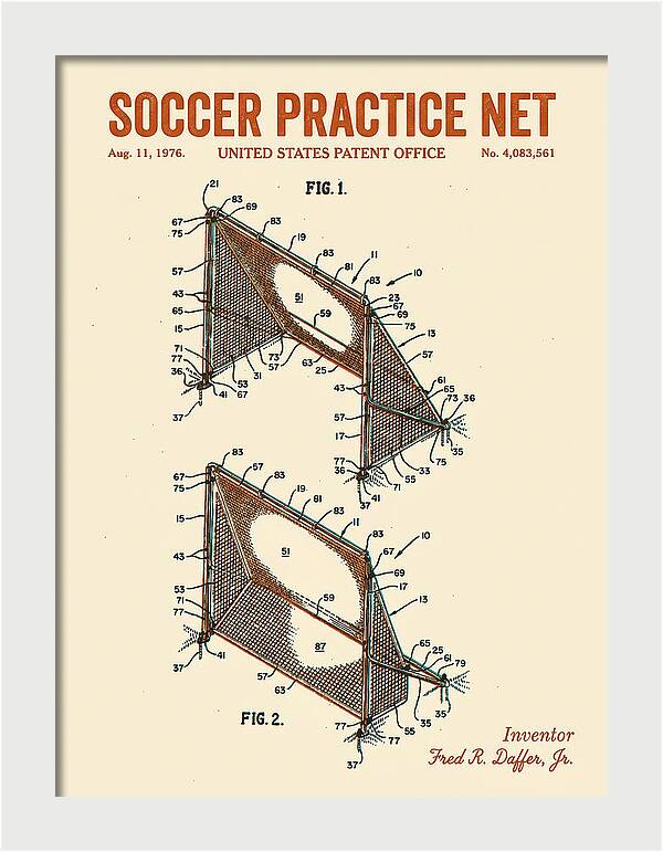 Soccer Practice Net Retro Patent Us4083561