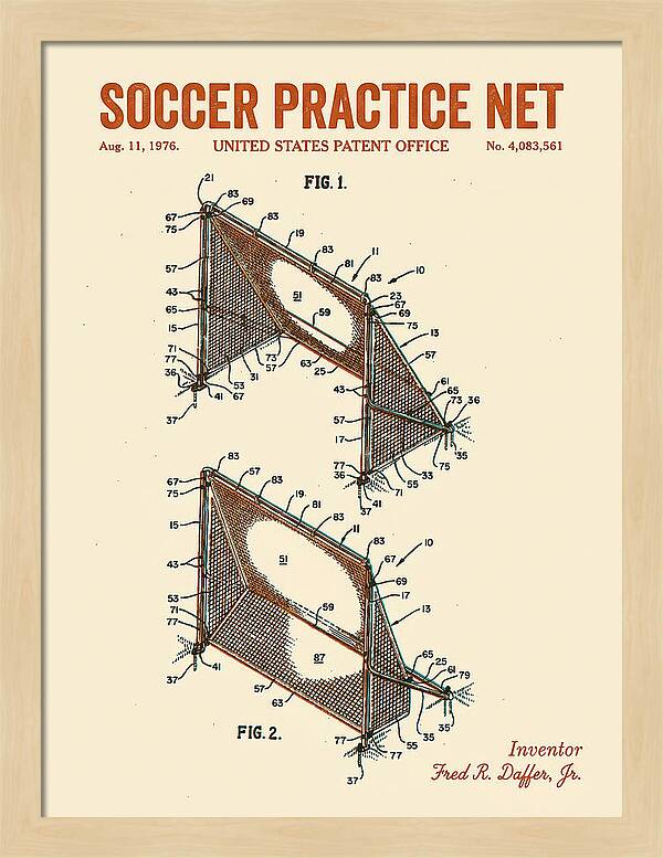 Soccer Practice Net Retro Patent Us4083561