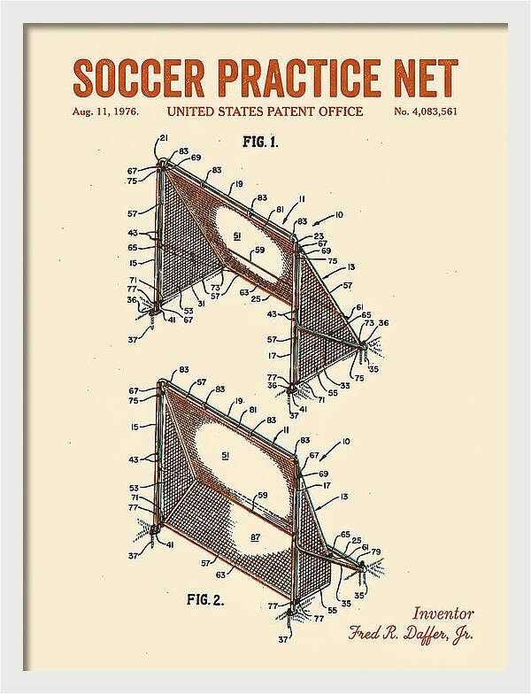 Soccer Practice Net Retro Patent Us4083561