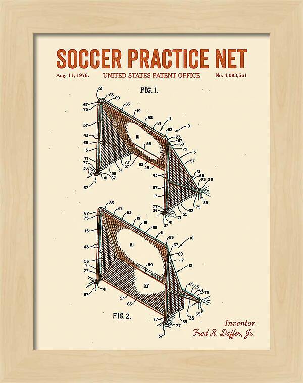 Soccer Practice Net Retro Patent Us4083561