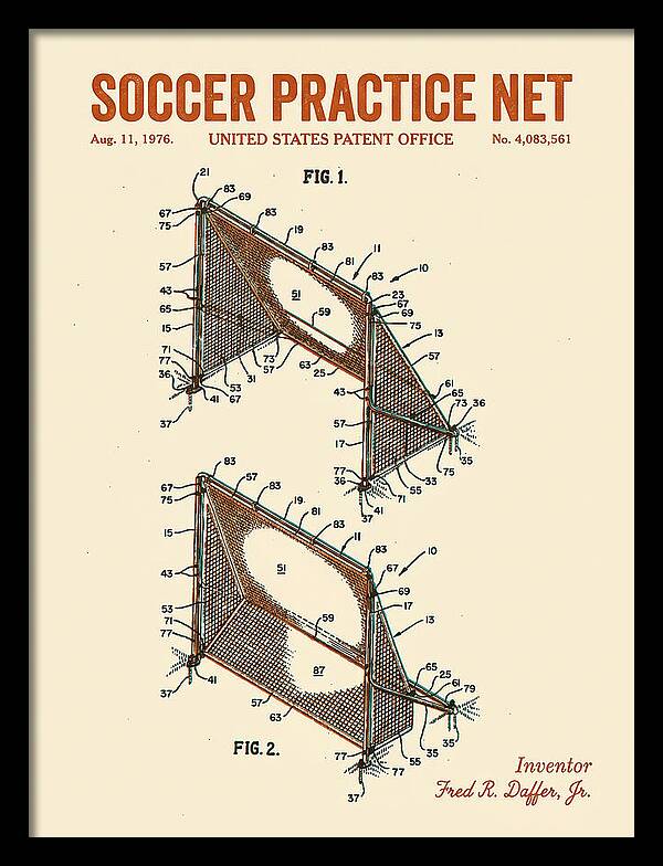 Soccer Practice Net Retro Patent Us4083561