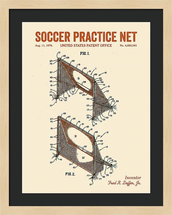 Soccer Practice Net Retro Patent Us4083561