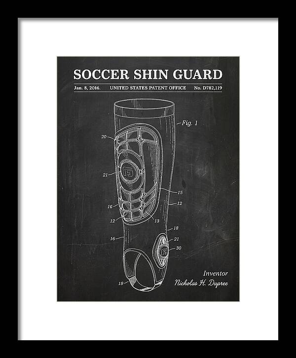 Soccer Shin Guard Chalkboard Patent Usd782119