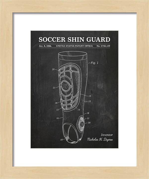 Soccer Shin Guard Chalkboard Patent Usd782119