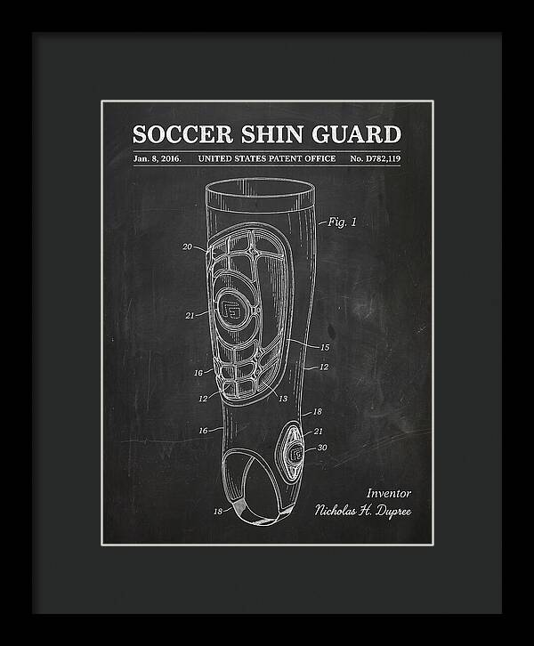 Soccer Shin Guard Chalkboard Patent Usd782119