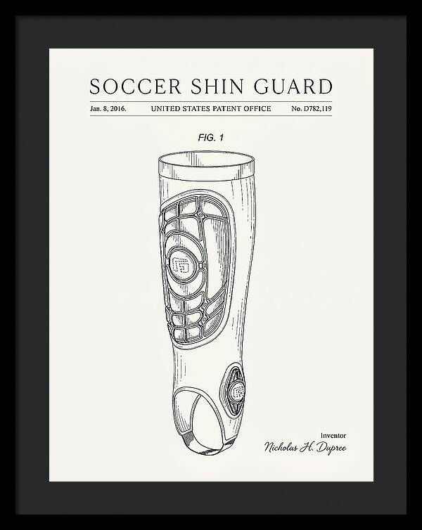Soccer Shin Guard Minimalist Patent Usd782119