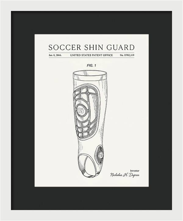 Soccer Shin Guard Minimalist Patent Usd782119