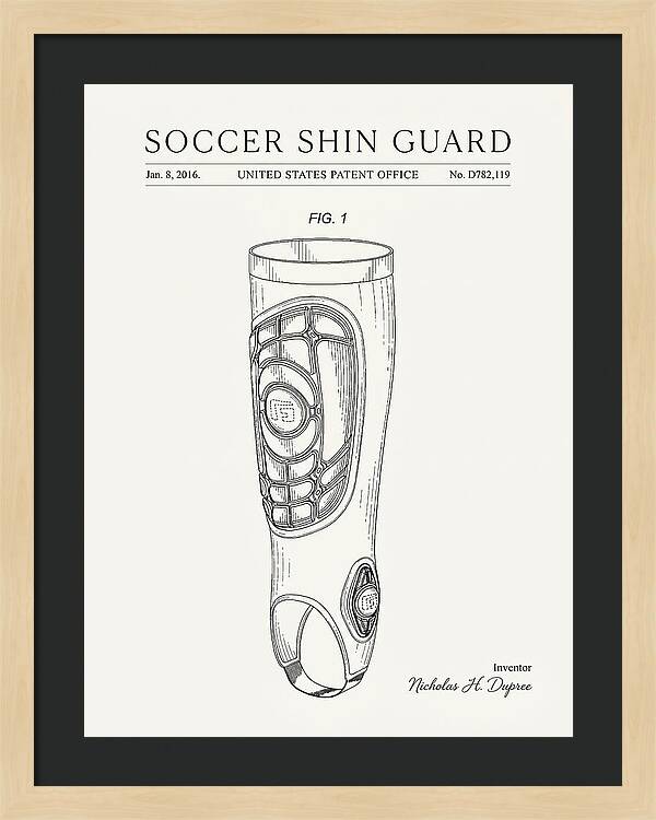 Soccer Shin Guard Minimalist Patent Usd782119