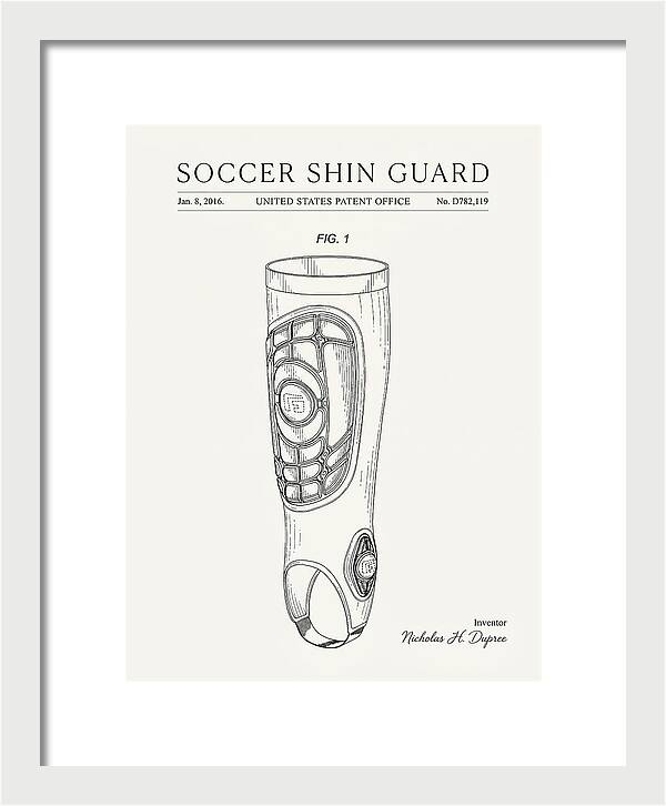 Soccer Shin Guard Minimalist Patent Usd782119