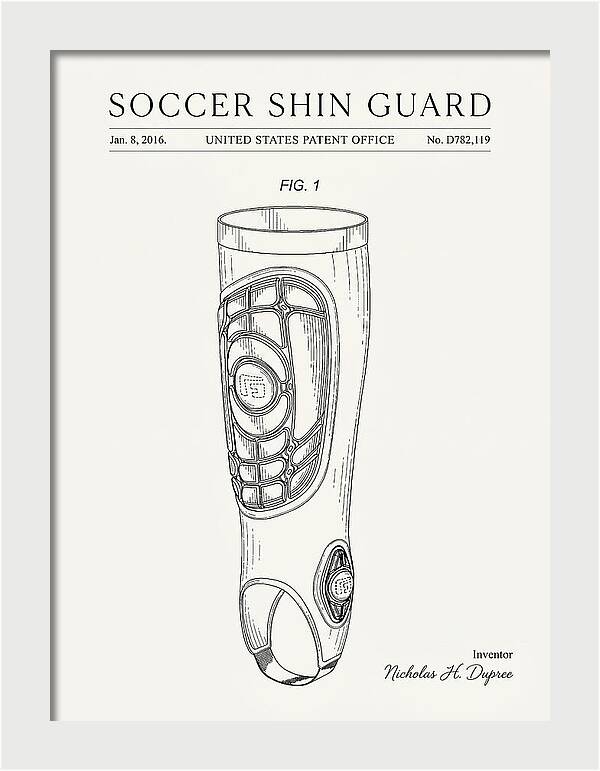 Soccer Shin Guard Minimalist Patent Usd782119