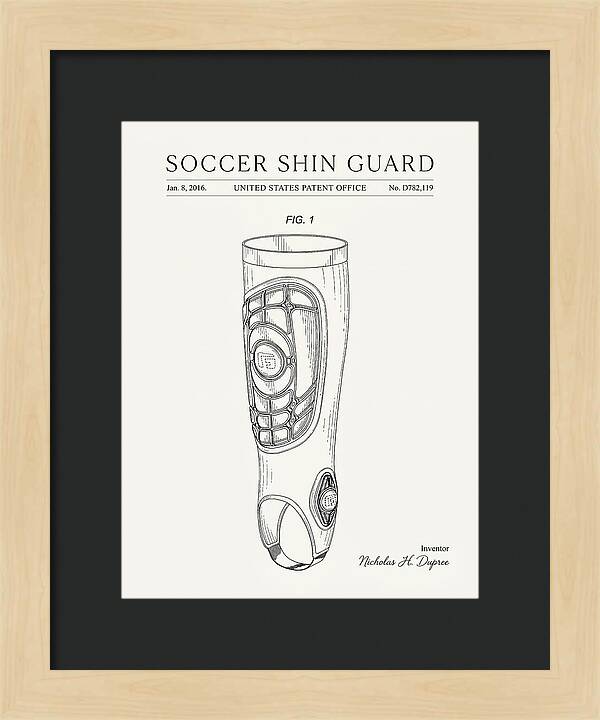 Soccer Shin Guard Minimalist Patent Usd782119