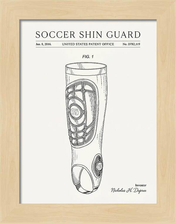 Soccer Shin Guard Minimalist Patent Usd782119
