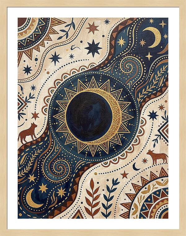 Solar Eclipse Folk Art