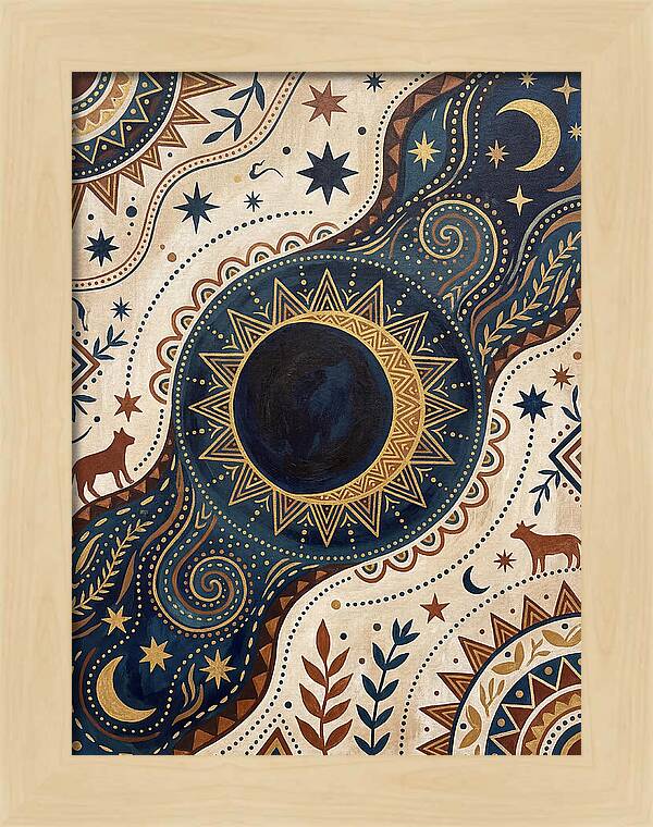 Solar Eclipse Folk Art