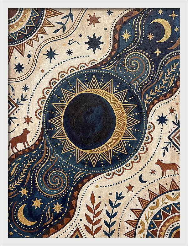 Solar Eclipse Folk Art