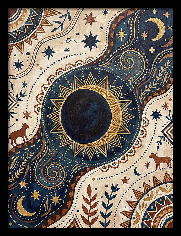 Solar Eclipse Folk Art