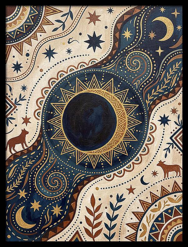 Solar Eclipse Folk Art