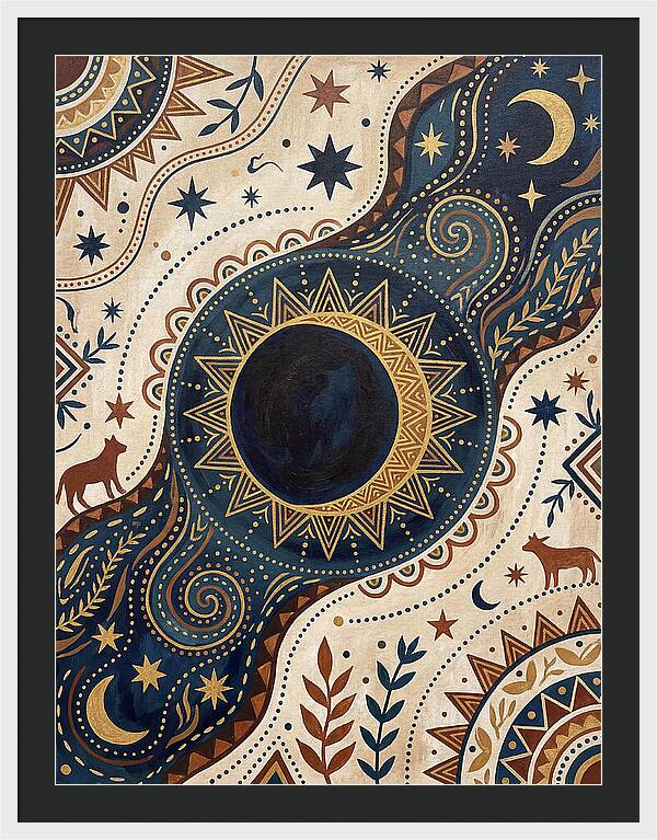 Solar Eclipse Folk Art