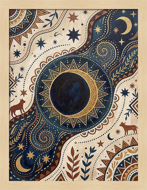 Solar Eclipse Folk Art