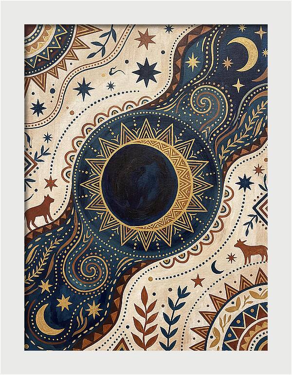 Solar Eclipse Folk Art