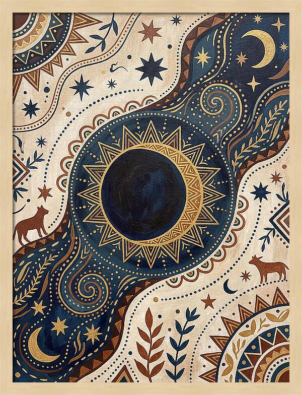 Solar Eclipse Folk Art