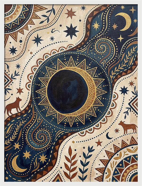 Solar Eclipse Folk Art