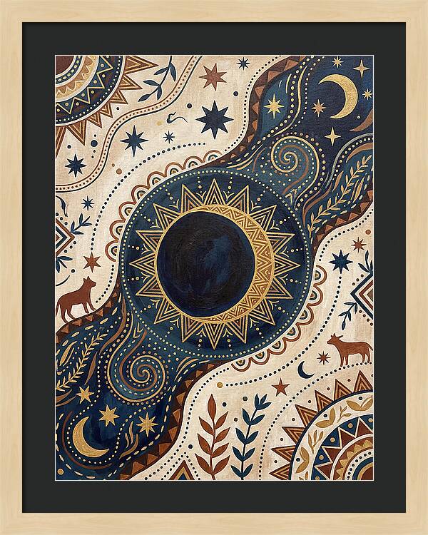 Solar Eclipse Folk Art