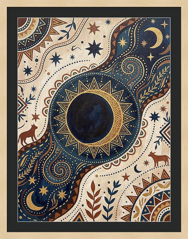Solar Eclipse Folk Art