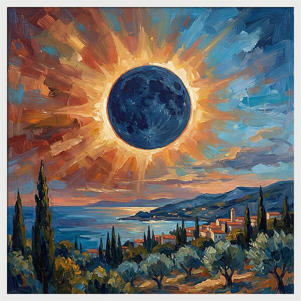 Solar Eclipse Over Mediterranean