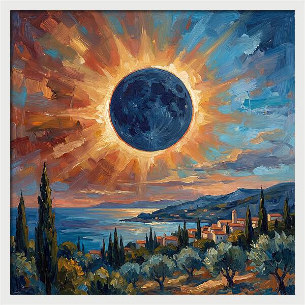 Solar Eclipse Over Mediterranean