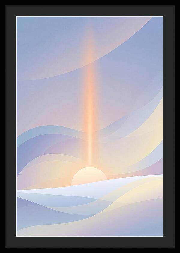 Solar Pillar Above The Horizon