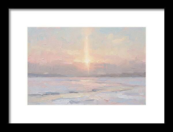 Solar Pillar Over Ice