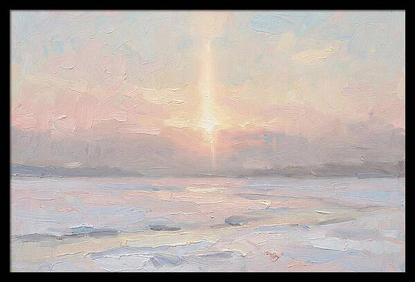 Solar Pillar Over Ice