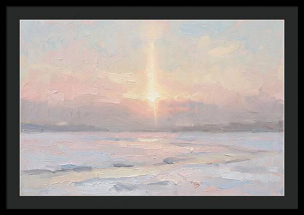Solar Pillar Over Ice