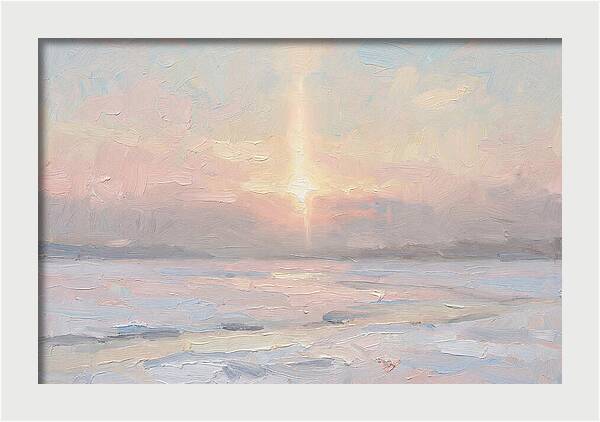 Solar Pillar Over Ice