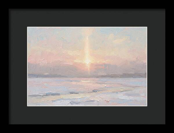 Solar Pillar Over Ice
