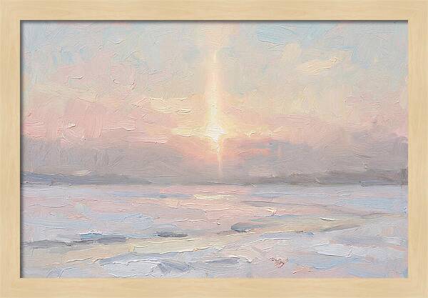 Solar Pillar Over Ice