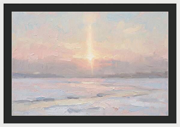 Solar Pillar Over Ice