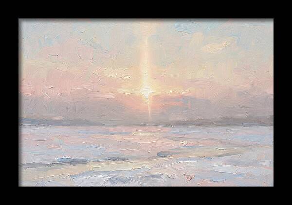 Solar Pillar Over Ice