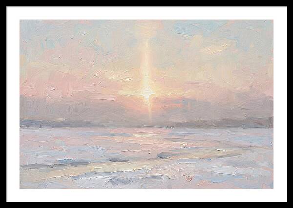 Solar Pillar Over Ice