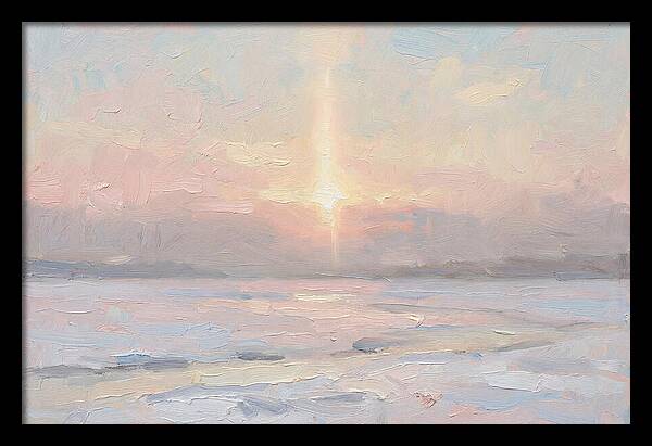 Solar Pillar Over Ice